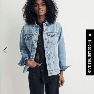 Madewell Oversized Trucker Jacket in Kelson Wash, size S, never worn